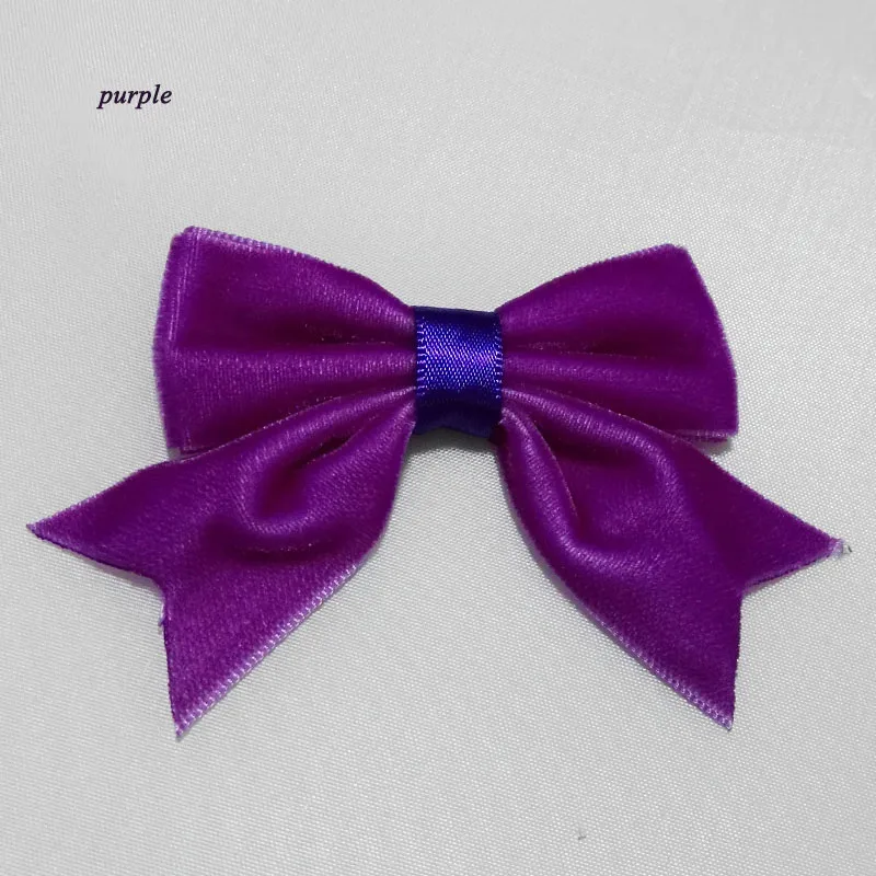 Милые бархатные банты для волос 2,5 дюймов детские заколки для волос аксессуары детские украшения для волос ласточкин хвост бант заколки для волос для девочек - Цвет: purple