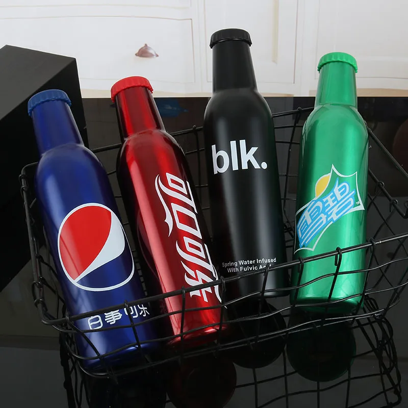 

GOODER Creative Sprite Coke Bottle Stainless Steel Vacuum Flask Water Cup 450ml Cool Outdoor Portable Travel Mug Water Bot
