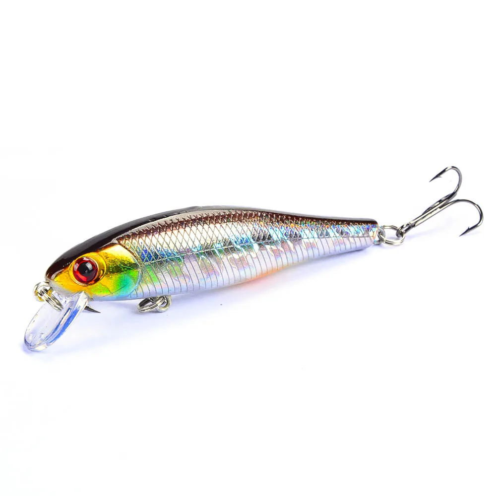 1pc laser minnow fishing lure sinking artificial hard bait 3d eyes 9.8cm 12g sp