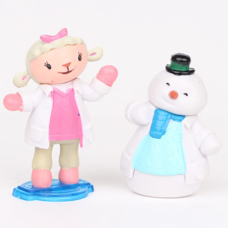 5 шт./компл. Doc McStuffins Toy Hospital Girl Lambie Lamb Stuffy Dragon Chilly Snowman Hallie Hippo Набор фигурок детские