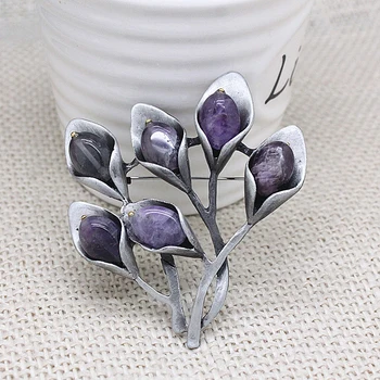 

JUJIE Vintage Gorgeous Large Tree Brooches For Women 2020 Recommend Multicolor Stone Plant Brooch Pins Jewelry Dropshipping