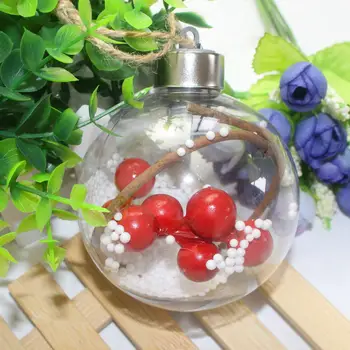 

Transparent Christmas Ball LED Lights Tree Ornament Plastic Bauble Xmas Gifts Decoration 8cm
