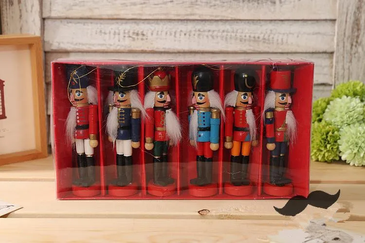 

6pcs/package 12cm tall king plus soldiers in various suit nutcrackers,gift packing crackers handmade