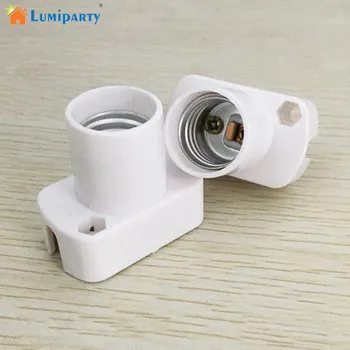 

LumiParty High Quality White Square Lamp Holder for E17 LED Light Bulbs Aging-Test Light Base