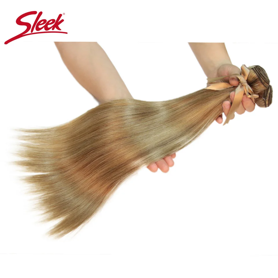 Гладкий норковый Бразильский Пучок Волос 10 до 26 дюймов прямые человеческие волосы для наращивания медовый блонд 613 цвета пучки волос remy