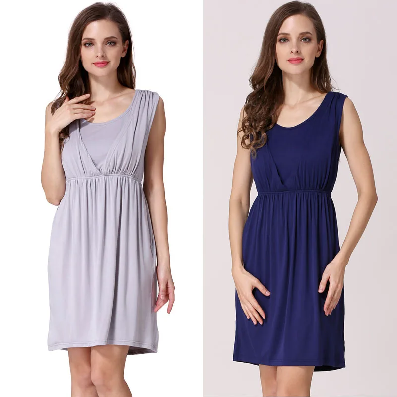 Summer Pregnant Women Maternity Clothes Breastfeeding Dress Nursing Lactation Wear Cool Fabric Wholesale 2pcs/lot free shipping