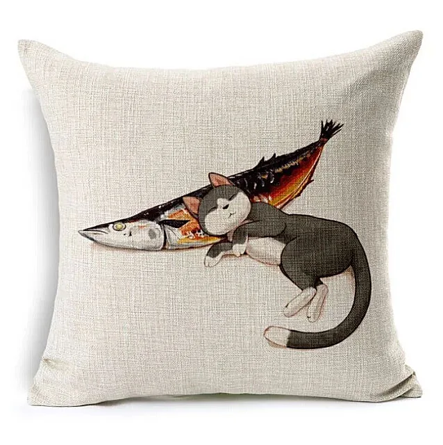 1Pcs 45*45cm Cotton Linen Plain Printed Decorative Pillowcases Throw Pillow Case Covers Home ...