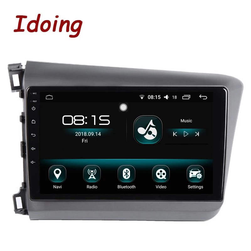 Excellent Idoing 9"4G+64G Octa Core 1 Din Car Android 8.0 Radio Multimedia Player For Honda Civic 2010-2012 GPS Navigation and Glonass 1