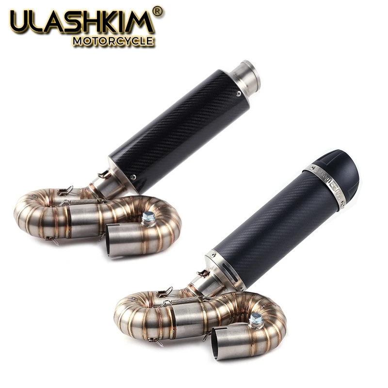 

E-Mark Motorcycle Carbon Fiber Exhaust Muffler Contact Link Pipe For HONDA CBR1000RR CBR1000 RR 2008-2014 304 Stainless Steel