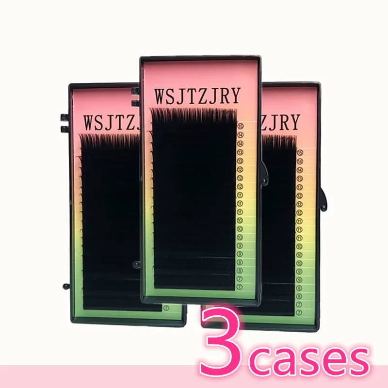 WSJTZJRY 3 cases 7~15mm MIX in one tray 20rows/tray mink eyelash extension natural eyelashes individual false | Красота и здоровье