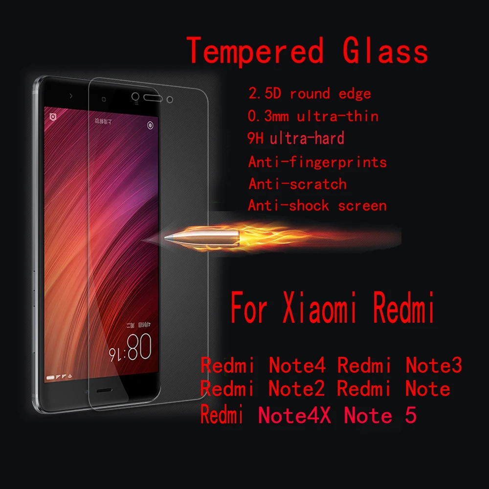

Wholesale 10Pcs/lot FENFHEMEI Tempered Glass Protector For Xiaomi Redmi Note 2 3 4 4X Note 5 5A Prime Note5 Pro Note 6 Pro 7
