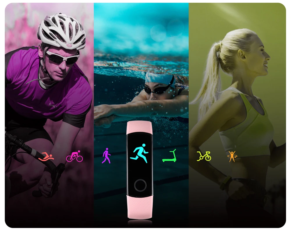 Huawei Honor band 5 smartband AMOLED huawei smartwatch кровяное кислородное сердце rage ftness трекер сна swiming sport trakcer gps