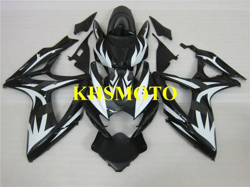 

Injection mold Fairing Kit for SUZUKI GSXR 600 750 K6 06 07 GSXR600 GSXR750 2006 2007 Stripes white black Fairings+7gifts SD91