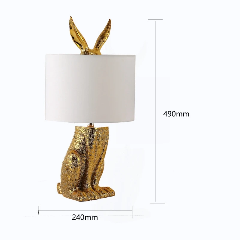 Simple Modern Rabbit Resin Table Lamps Study Bedroom Living Room Creative Light Decorate Home Lighting Birthday Friends Gift (3)