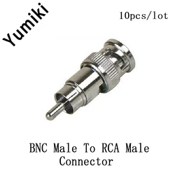 10pcs/lot BNC male to RCA male connector Adapter BNC-RCA Male to Male plug for CCTV