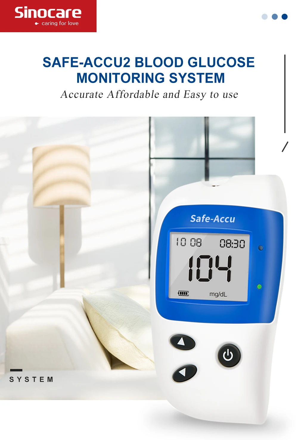 Medidor de Glicose Tiras de Teste Monitor de Açúcar Glucometer com 50 Sinocare Sangue Diabetes Tester Kit Agulhas Lancets Safe-accu2 no 3 High Quality Beleza e saúde