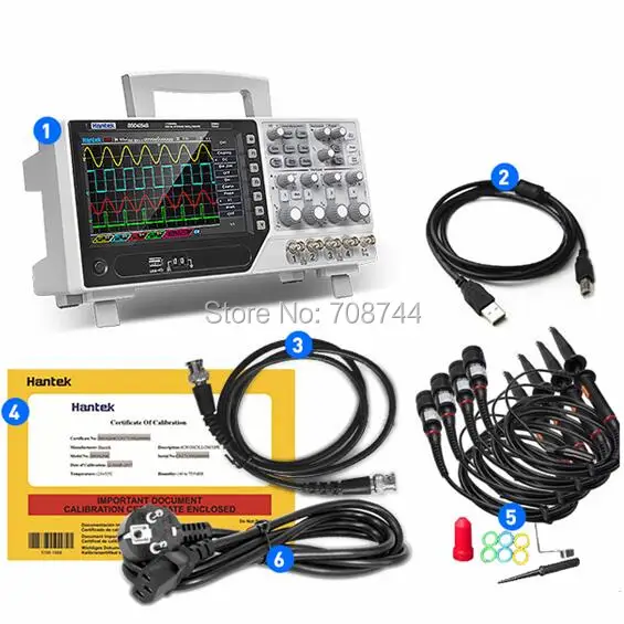 

Hantek DSO4254C Digital Storage Oscilloscope 4 Channels 250Mhz 1GS/s Sample Rate LCD PC Integrated USB Portable Oscilloscopes