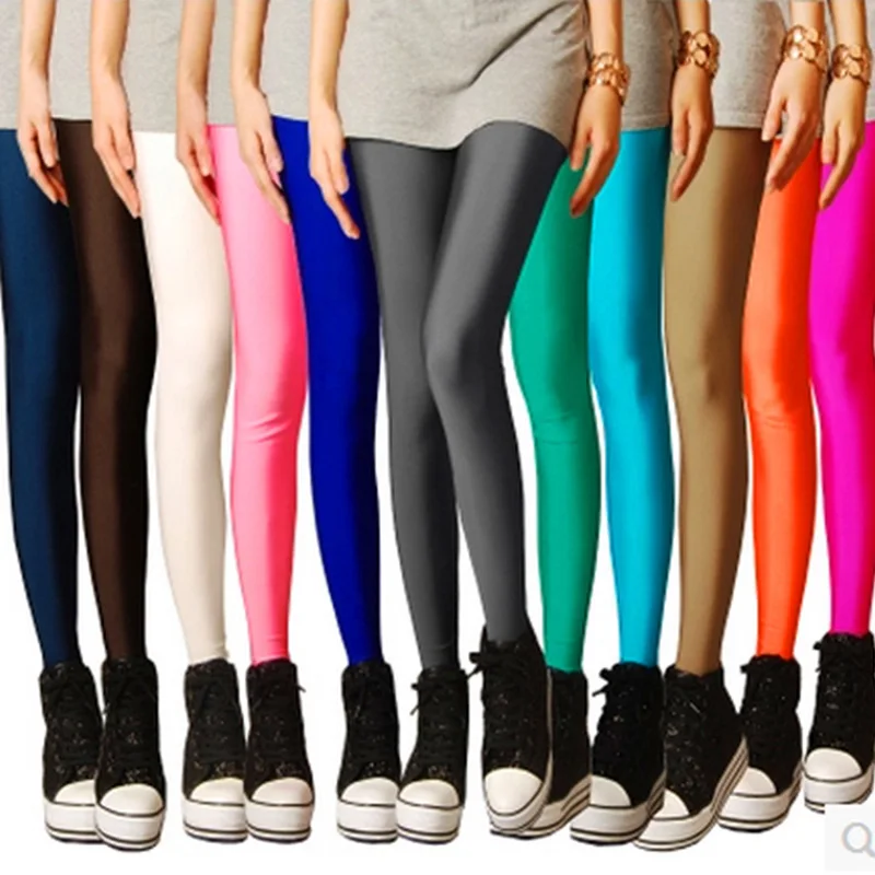 CoolCheer العلامة التجارية مثير الصلبة الحلوى النيون زائد حجم المرأة طماق تمتد الرجل Jeggings اللياقة البدنية الملابس الباليه الرقص بانت