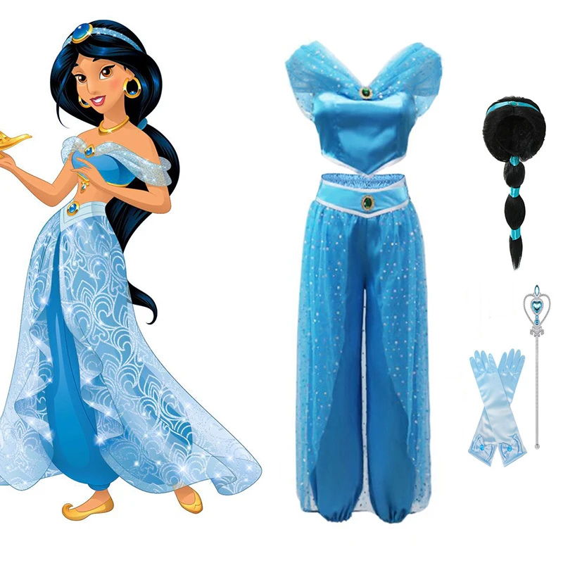 YOFEEL-Aladdin-s-Lamp-Jasmine-Dress-up-Costumes-for-Girls-Child-Cosplay-Arabian-Indian-Princess-Costume