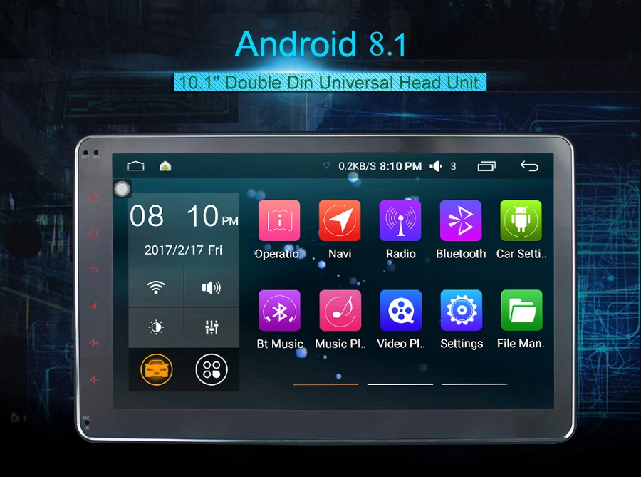 10,1 ''2 Din Android Автомагнитола Стерео gps Android 8,1 головное устройство мультимедийный плеер Восьмиядерный Авторадио HD экран DSP
