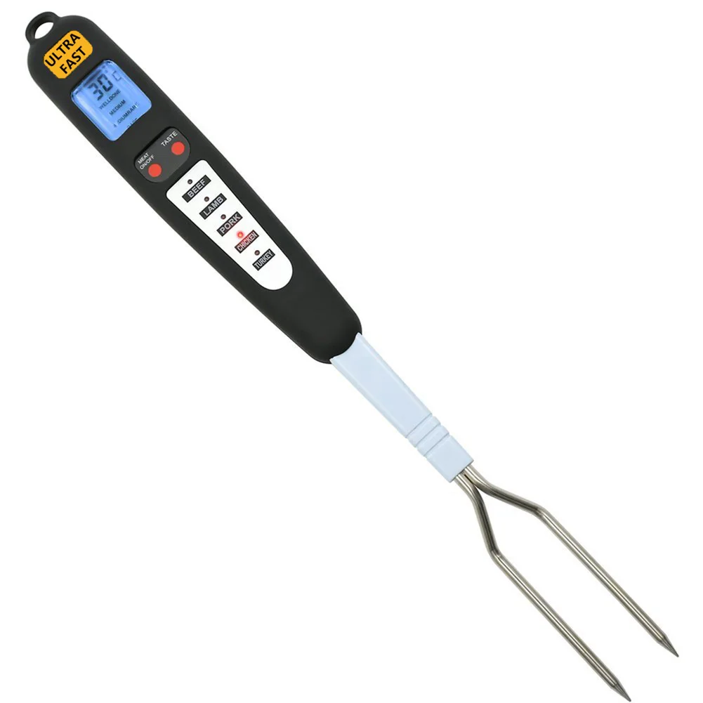Online Recién carne tenedor termómetro Digital con pantalla LED alarma de largo tenedor herramienta para asar Q Cocina