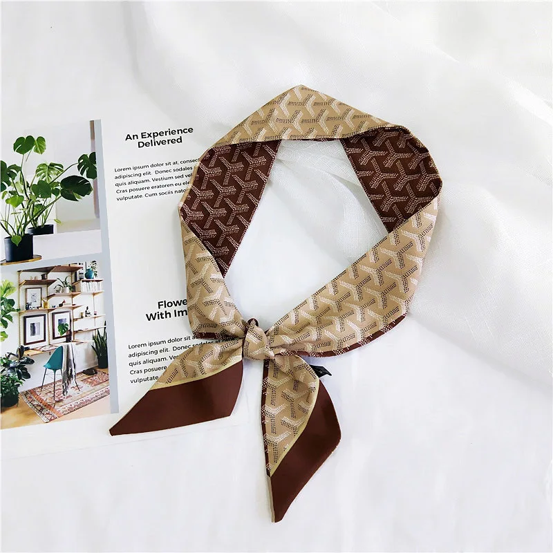 

Brand Small Dot Print Bag Strap Scarf 2019 Womens Silk Scarf Fashion Head Scarf Headwear Long Scarves Bag Accessories Ribbon
