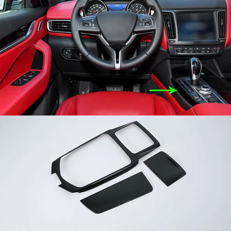 

Auto accessories inner gear panel cover 3pcs imitation carbon fiber Car Styling accessories For MASERATI LEVANTE 2017
