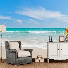 Papel де parede морской пляж и голубое небо песок солнце природные 3d обои, гостиная ТВ диван стены спальни обои для стен