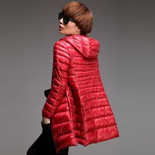 Женский пуховик, новинка, осенние зимние длинные пальто, белый пуховик на утином пуху, плюс размер, верхняя одежда, пуховая парка с капюшоном QH0956