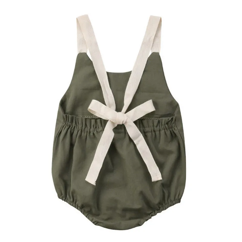 2021 SummerNewborn для младенцев детское платье с бантом открытой спиной комбинезон