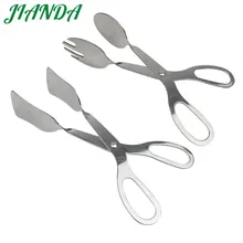 JIANDA Stainless Steel Scissors Type Grilled Food Clip Barbecue Accessories Portable Tongs Outdoor Gadget Convenient BBQ Tools