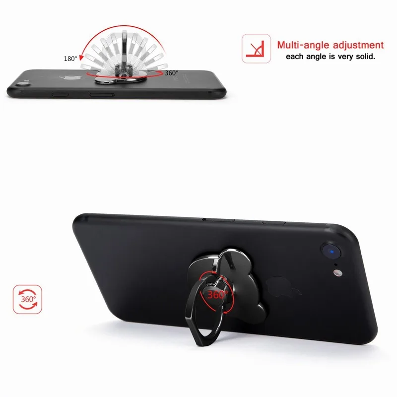 Ascromy For iPhone 7 Plus Case Bear Ring Holder 360 Degree Rotation bracket for Apple iPhone 8 Plus X 6 S 6S 5 5S SE Cover Coque (5)