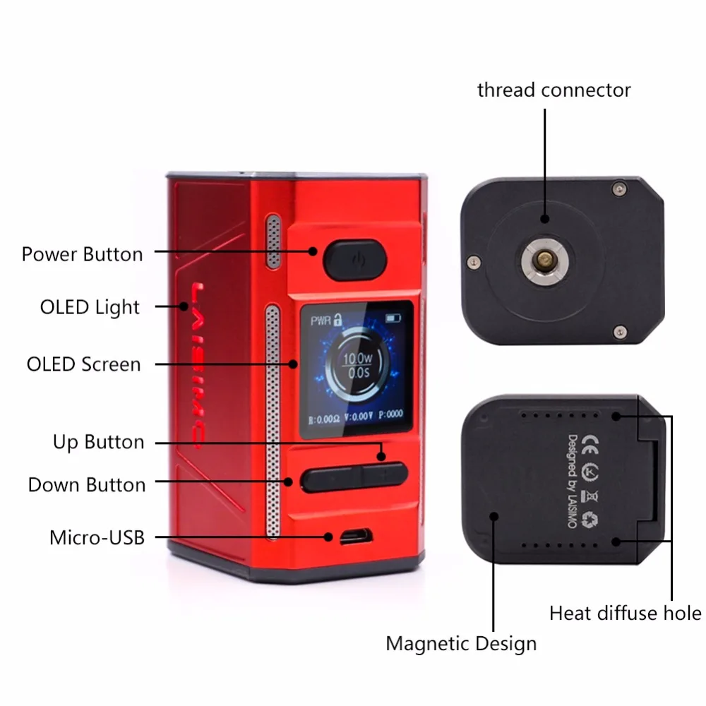 Laisimo F4 TC бокс мод 360 Вт Vape комплект с Wotofo профиль RDA атомайзер 24 мм Бесплатный
