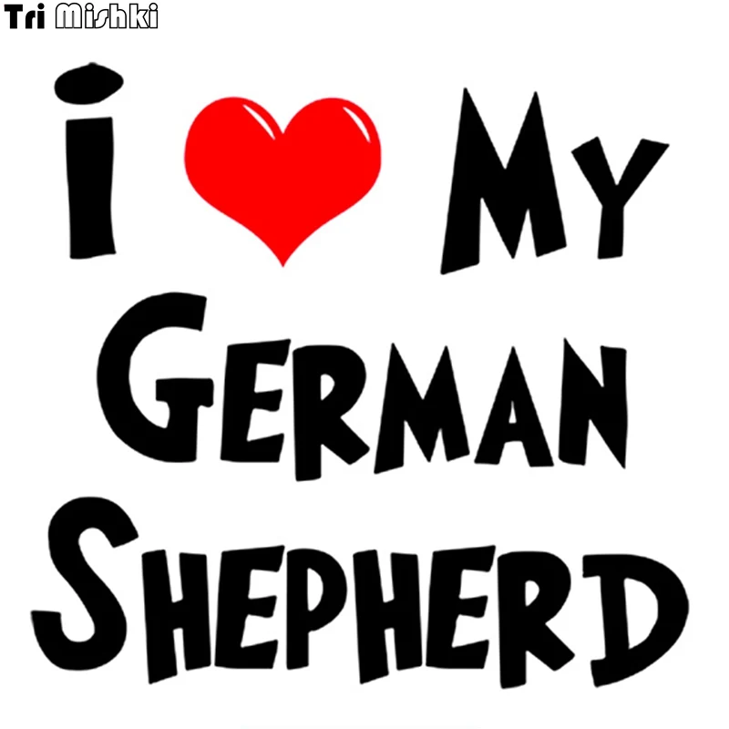 Tri Mishki 15x15.8cm words I love german shepherd Dog funny car sticker auto decals HZX542 | Автомобили и мотоциклы