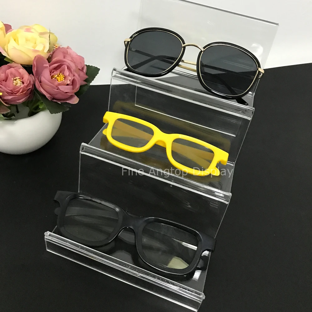 Desktop Jewelry Organizer Stand 3 Pair Acrylic Sunglasses Eyeglass Glasses Optical Frame Rack Display Holder Rack factory directly sell sunglasses display rack acrylic tier display stand for eyeglass window show jewelry product display props