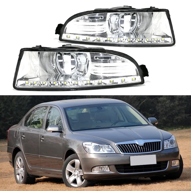 

Fast Shipping LED 12V DRL Daytime Running Light Fog Lamp Hole for SKODA OCTAVIA A5 2010 2011 2012 2013 Waterproof Car Styling