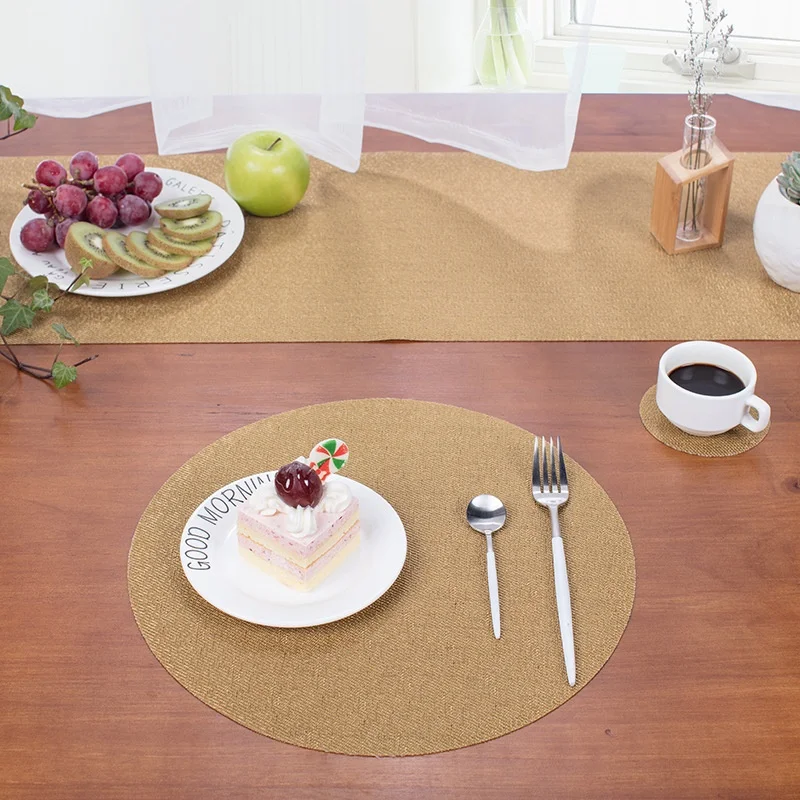 Round Coasters Plate Pad Slip resistant PVC Table Mat Placemat Dining