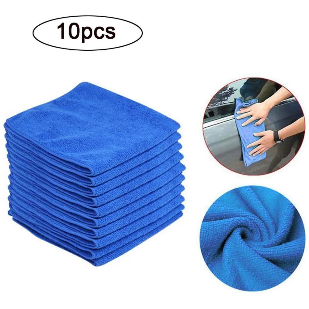 10PC Blue Car Cleaning Detailing Mirofiber Soft Polish Cloths Towel | Автомобили и мотоциклы