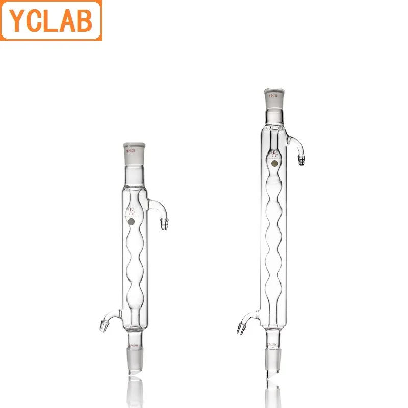 YCLAB 200mm 19/26 Condenser Pipe with Bulbed Inner Tube Standard Ground Mouth Borosilicate Glass Laboratory Chemistry Equipment