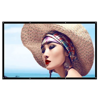 

120'' Portable Projector Screen HD 16:9 White 120 Inch Diagonal Projection Screen Foldable Home Theater for Wall Projection