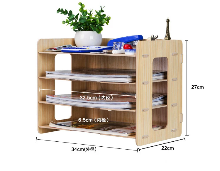 Минималистский DIY рабочего отделка полки файл данных коробка для хранения журнал книги Организатор стойки держатель офисные книжные полки