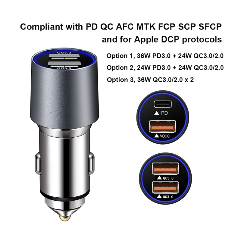 72 W تسليم السلطة شاحن سيارة PD QC 3.0 سريعة تهمة USB نوع C سريع آمن المحمول هاتف لوحي محمول MP3 GPS شحن 1ABF 72 W تسليم السلطة شاحن سيارة PD QC 3.0 سريعة تهمة USB نوع C سريع آمن المحمول هاتف لوحي محمول MP3 GPS شحن 1ABF