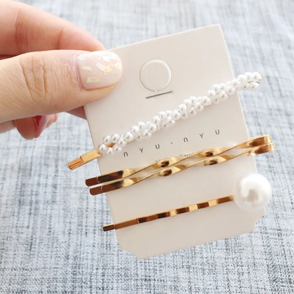 3Pcs/Set Pearl Metal Hair Clip Hairband Comb Bobby Pin Barrette Hairpin Headdress Accessories Beauty Styling Tools