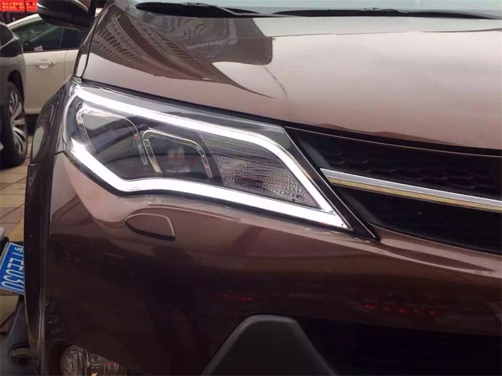 1 комплект для Toyota RAV4 светодиодный ные фары 2013 2014 2015 RAV 4 ДХО Биксеноновые линзы