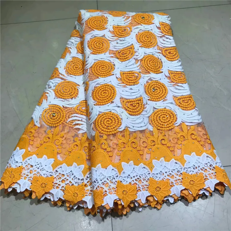

Fashion African Lace Fabric High Quality African 3D Lace Fabric With Sequins For Nigerian Wedding Dress French Lace Fabric WD430