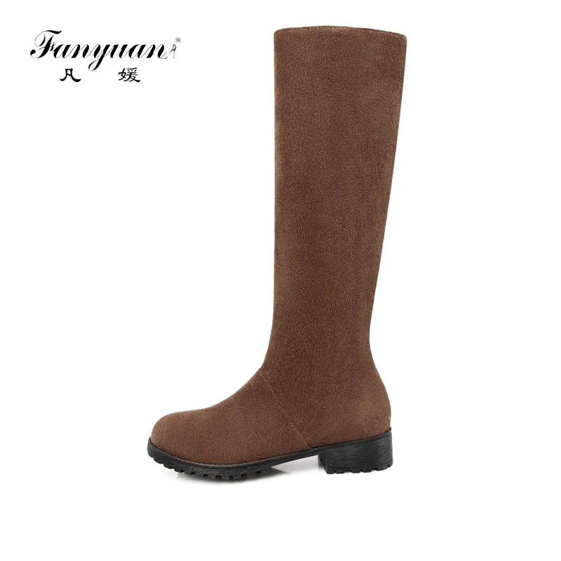 

fanyuan Women Winter boots Knee High Boots Big Size 48 Brand Women Shoes woman snow boots warm short Plush Women shoes botas