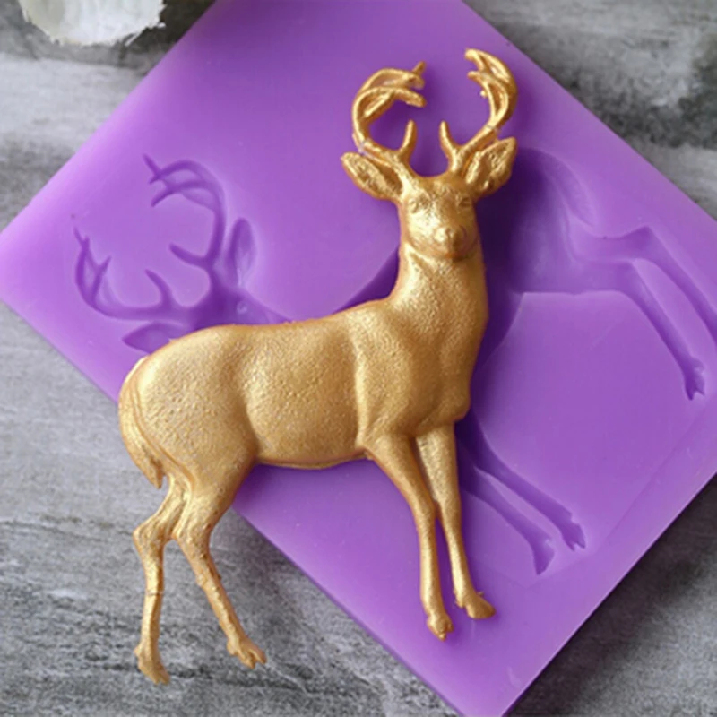 DIY олень шаблон силиконовые формы Gumpaste Шоколад Кухня Инструменты для выпечки