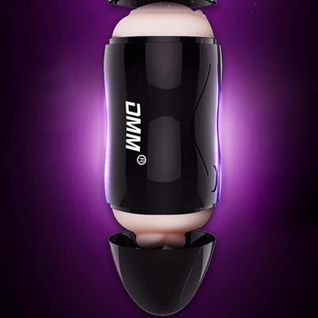 Double Hole Real Vagina Pocket Pussy Vibrating Male Masturbator Mouth Tongue Sucking Oral Sex Masturbation Cup Toy for Men 5