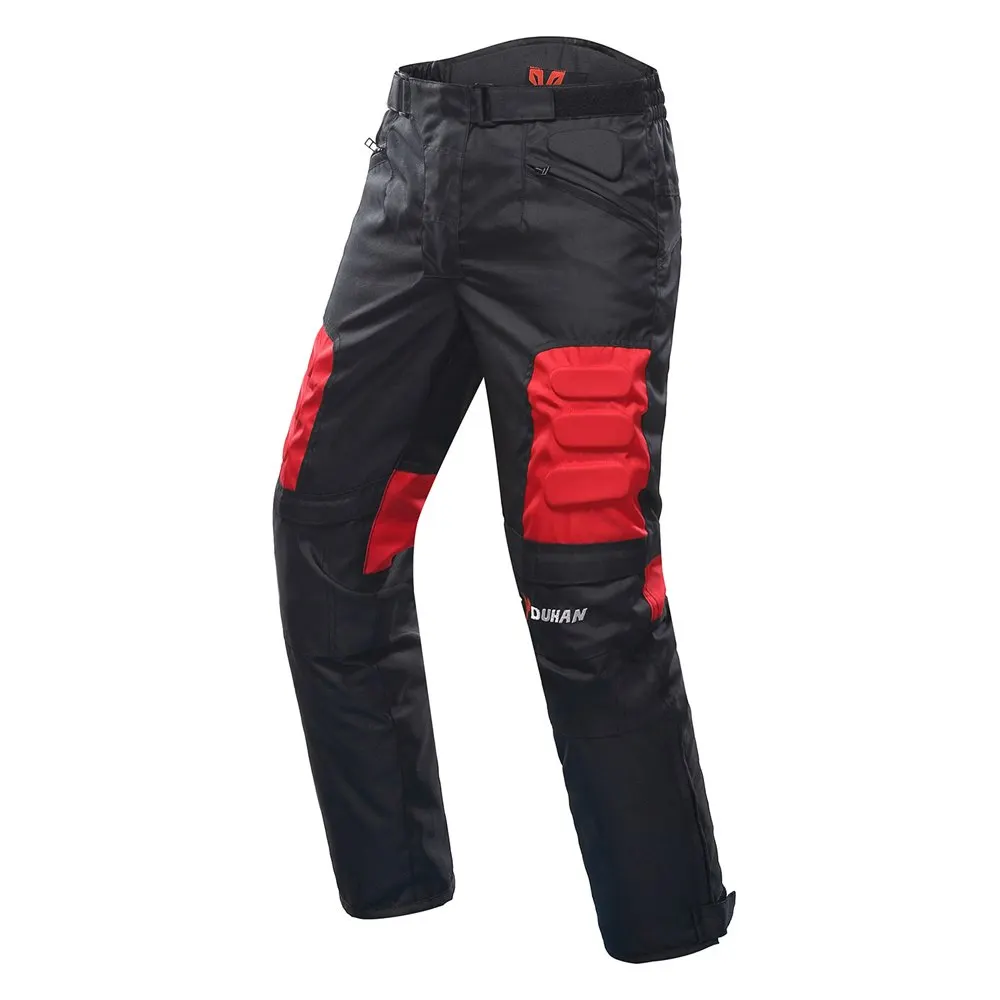 DUHAN дышащая мотоциклетная куртка мужская сетка гоночный летний костюм Мото куртка для езды на мотоцикле брюки одежда протектор лето - Цвет: Red Pants