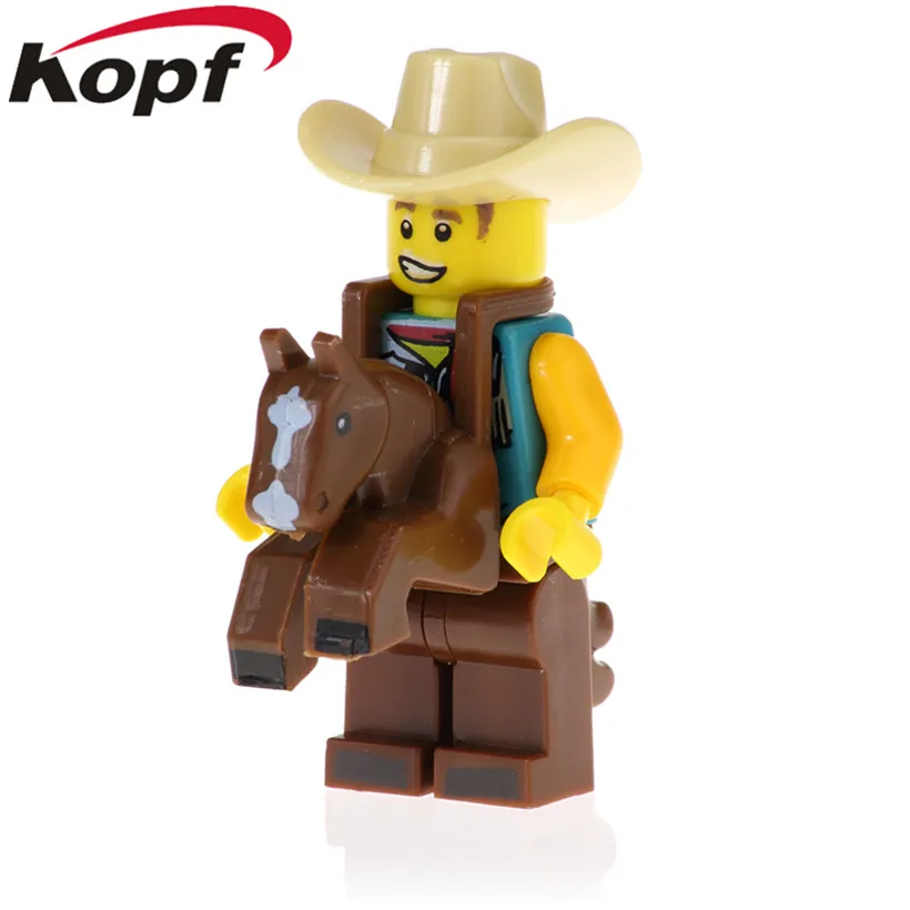 

Single Sale Fun Cowboy Figures Clown Firework Boy Unicorn Spider Boy Cat Cactus Action Building For Kids Blocks Toys Gift PG1247